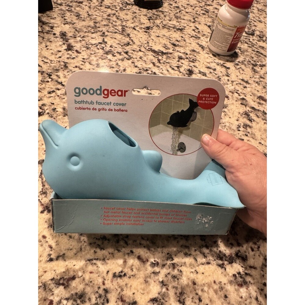 goodgear Bathtub Faucet Cover Blue Dolphin Adjustable Strap Super Soft Rubber